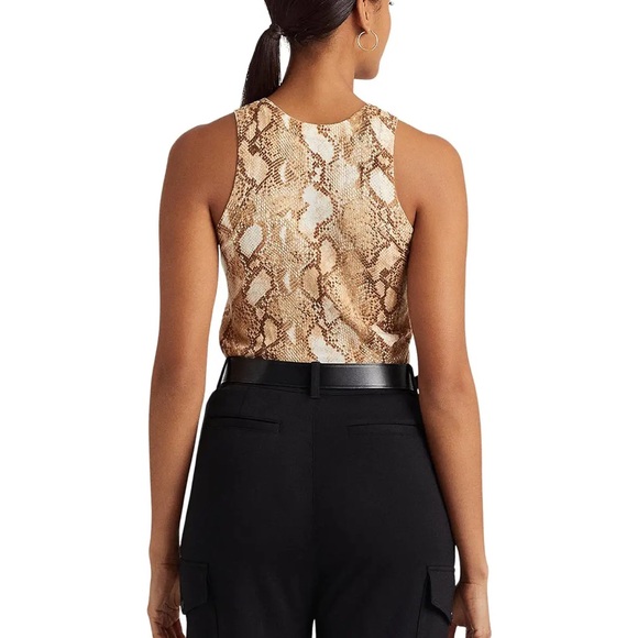 NWT Black Label LRL Snake Print Cotton Blend Tank - Picture 3 of 11